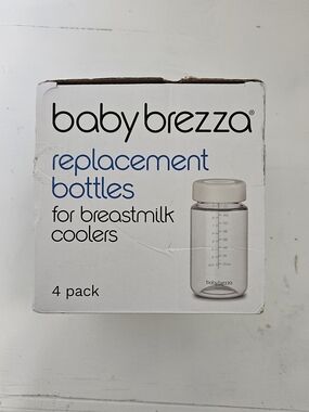 Baby Brezza Clear Replacement Bottles with White Caps — 4-Pack